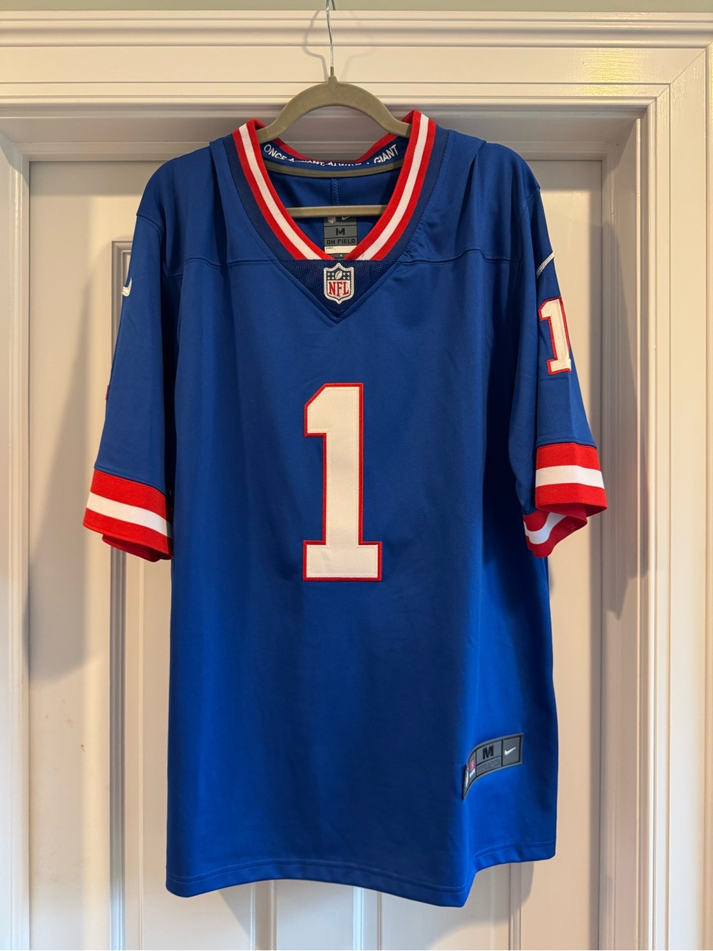 Men’s Malik Nabers NFL Football Jersey with Red & White Accents